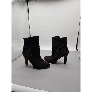 Coach Women’s Jessie Suede Boots Brown  Size 9.5 B Tassle Zip Back EUC